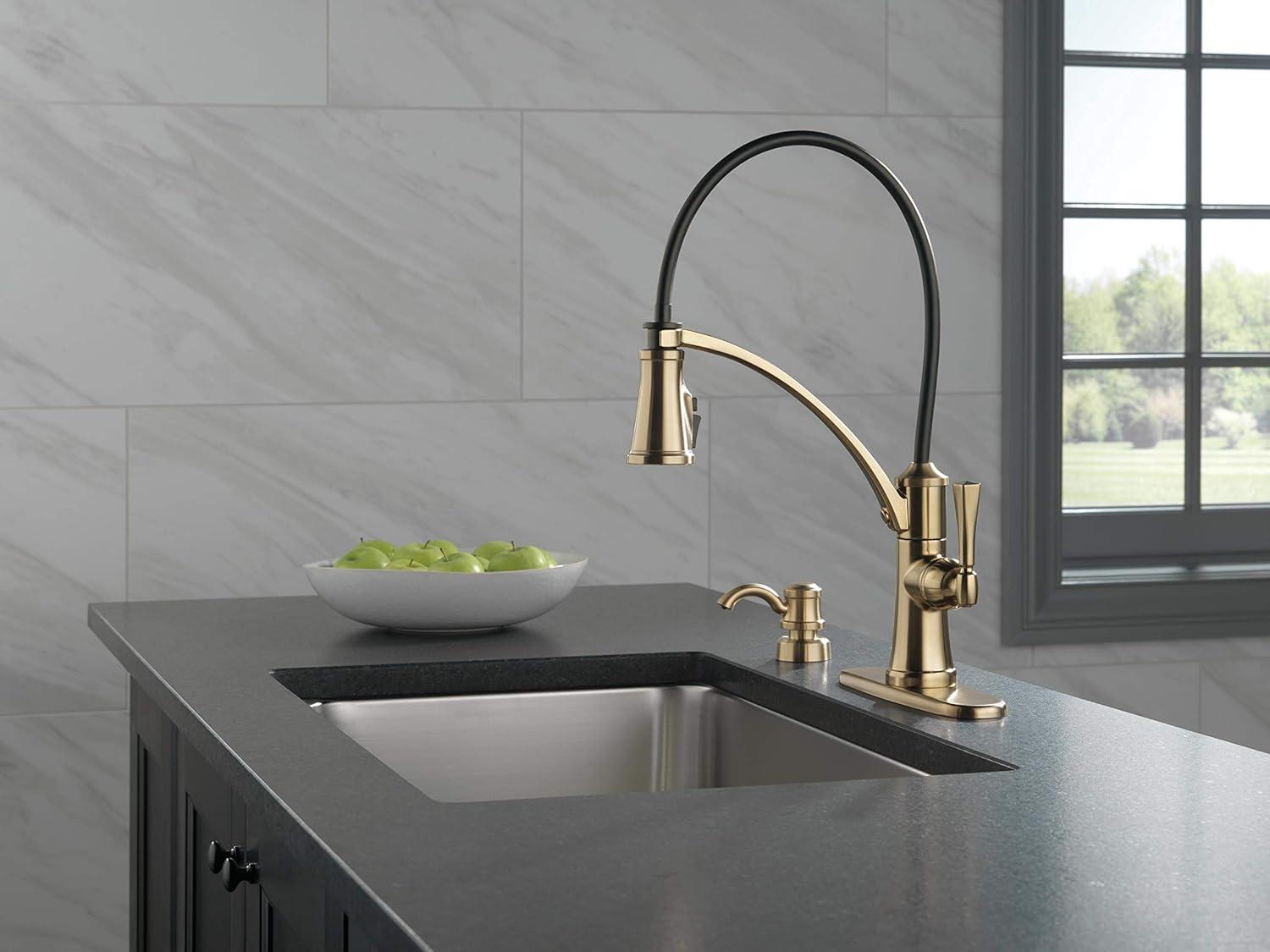 Foundry Pull Down Single Handle Kitchen Faucet withSoap Dispenser