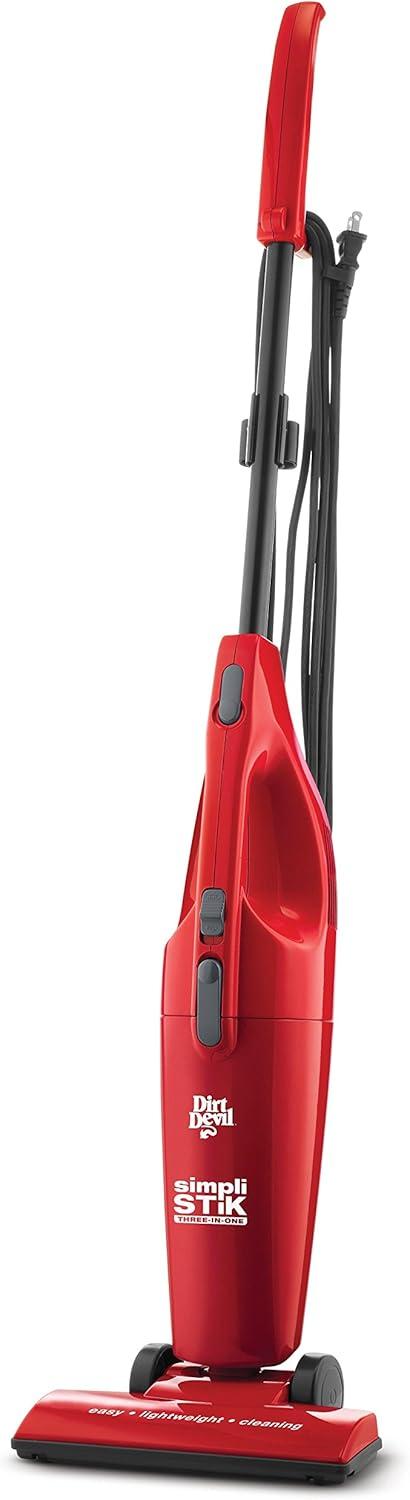 Dirt Devil SimpliStik Lightweight Corded Bagless Stick Vacuum, SD20000RED