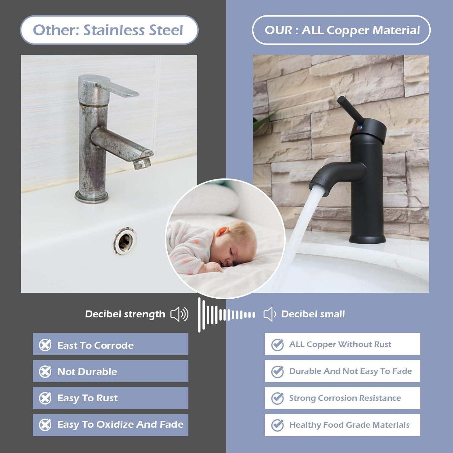 Single Hole Faucet Single-handle Bathroom Faucet with Drain Assembly