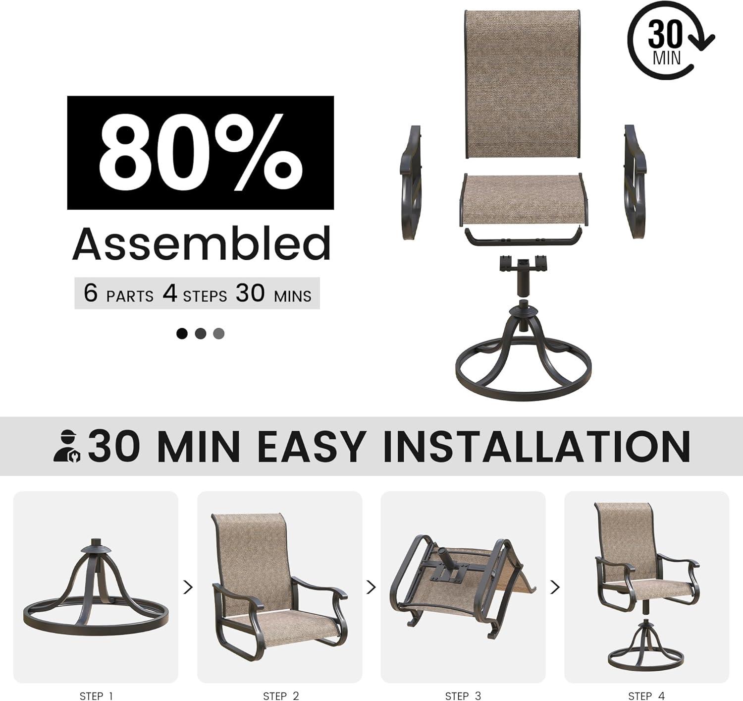 Joclynn Swivel Patio Dining Armchair