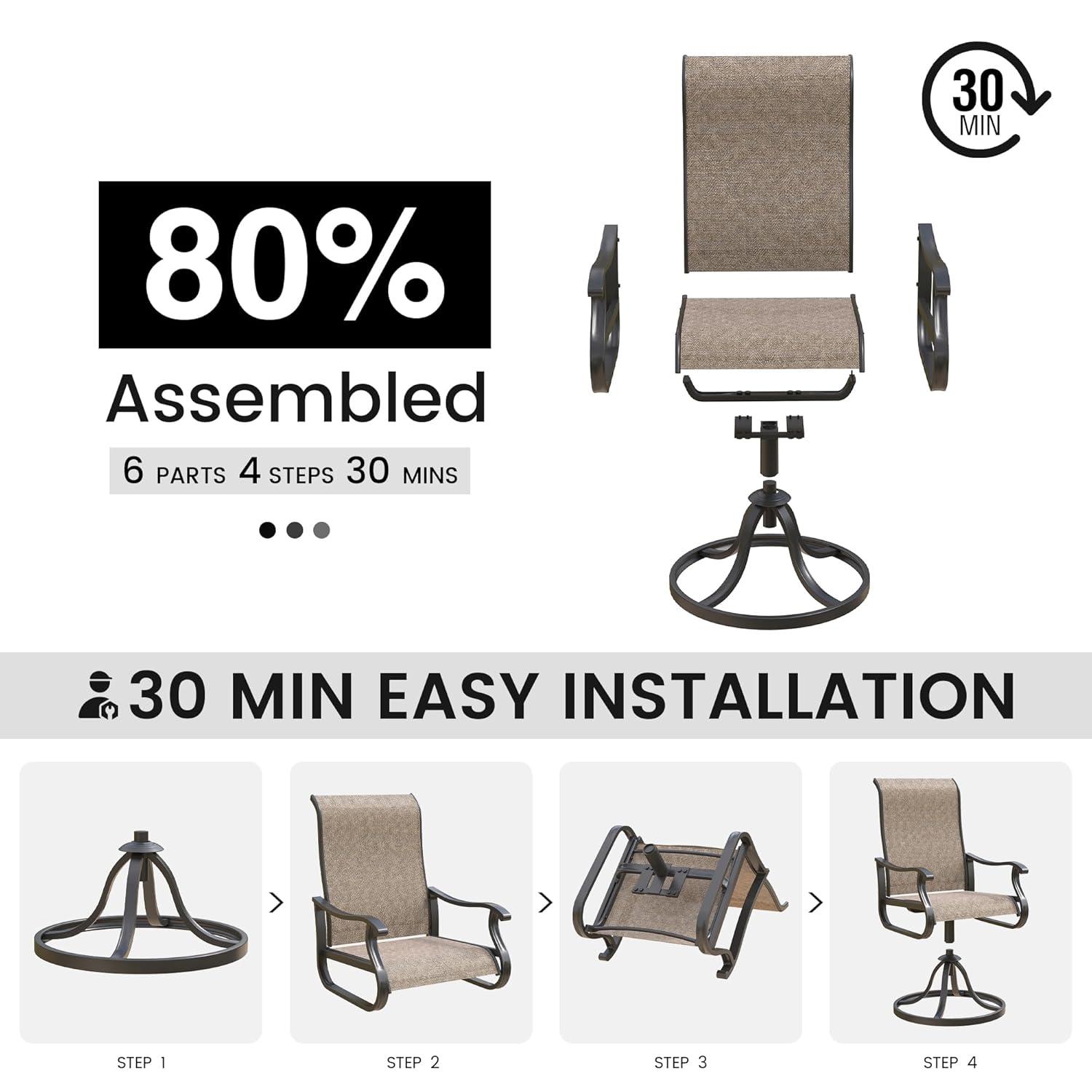 Joclynn Swivel Patio Dining Armchair