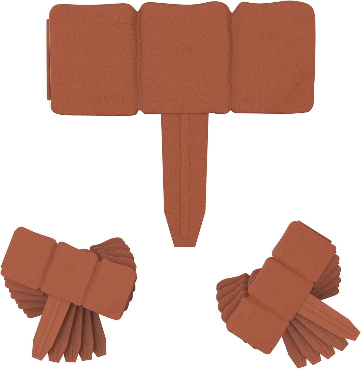 Pure Garden 50-LG5095 Garden Edging Stone-Look Border, Terracotta
