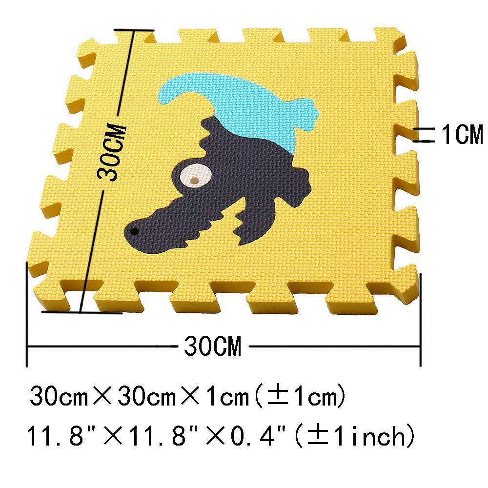 XMTMMD Soft Non-Toxic Foam Baby Play Mat | Toddler Playmat | EVA Foam Interlocking Tiles for Gym, Nursery, Playroom | 18 Squares Foam Floor Mats for Kids & Babies | Colorful Jigsaw Puzzle Play Mat