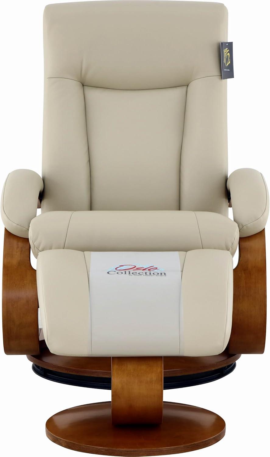 Progressive Furniture Relax-R™ Hamilton Air Leather  Recliner and Ottoman - Beige