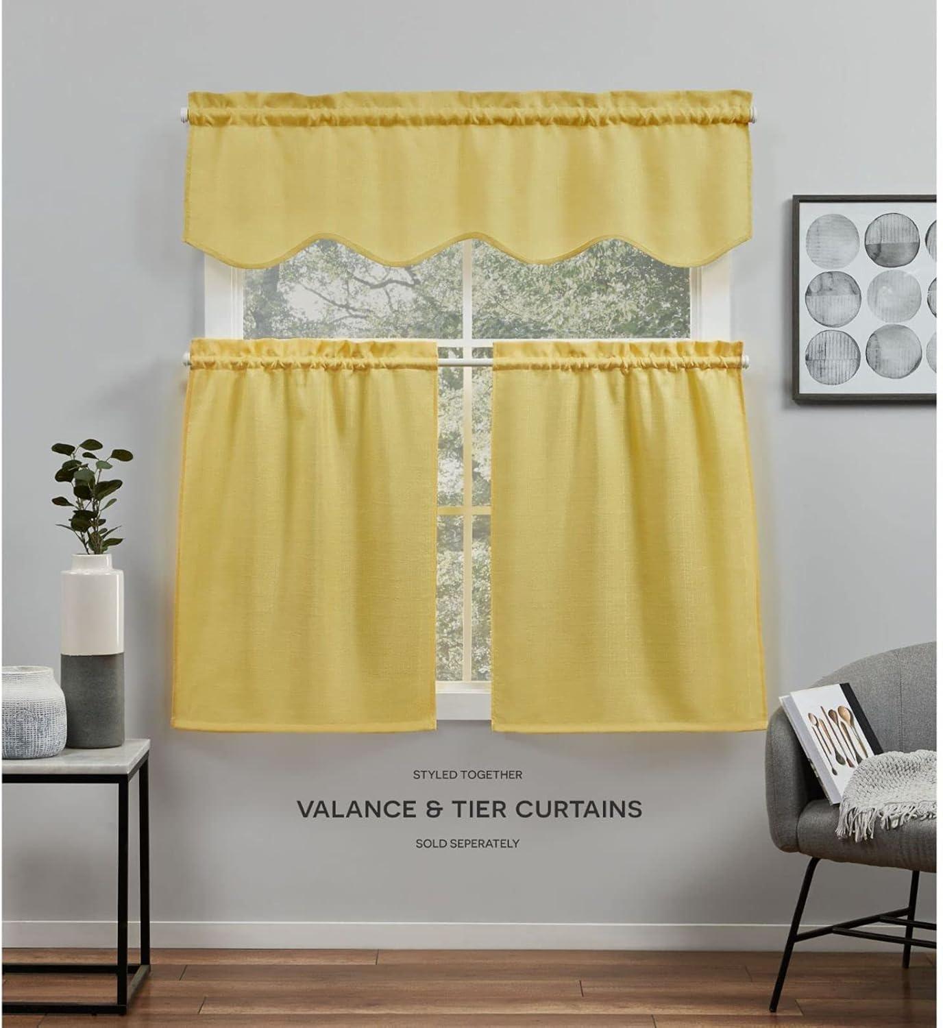 Exclusive Home Loha Light Filtering Rod Pocket Scalloped Valance