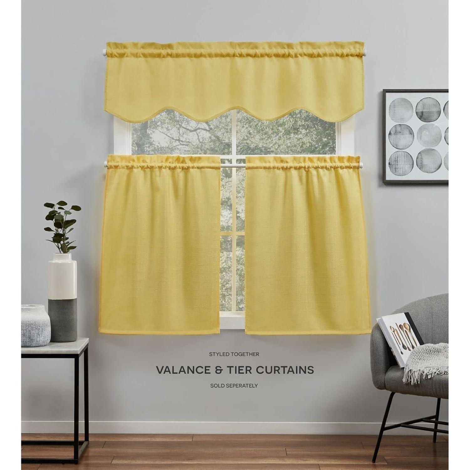 Amalgamated Textiles Exclusive Home Loha Light Filtering Rod Pocket Scalloped Valance