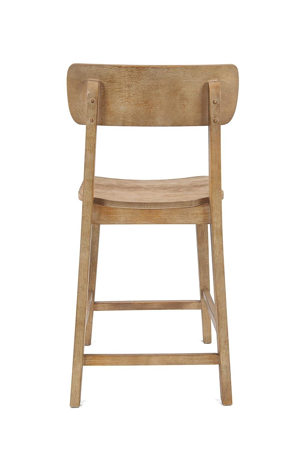 24" Torino Counter Height Barstool Barnwood - Boraam: Solid Wood, Farmhouse Style, Square Seat