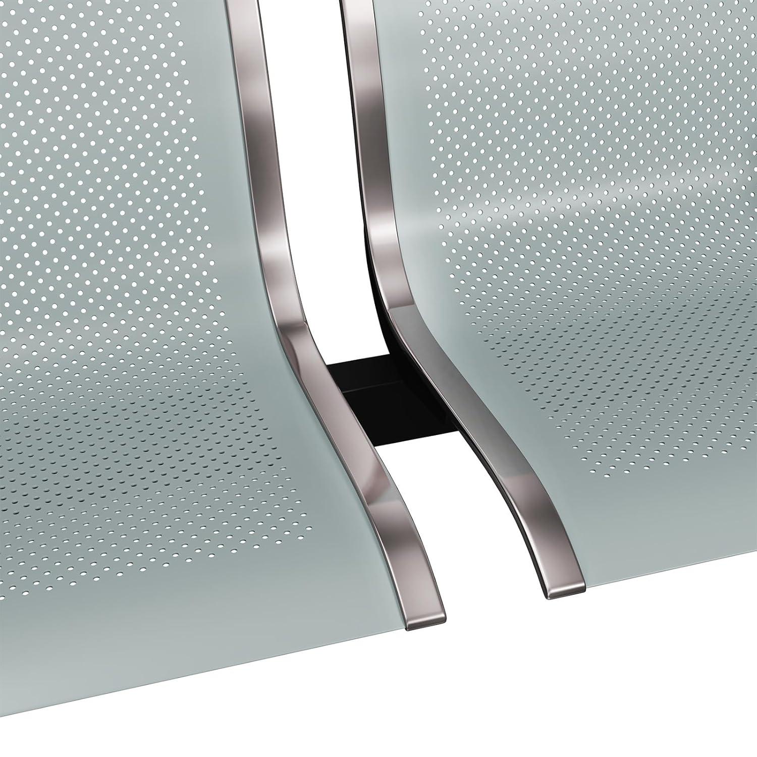 Kinbor Waiting Room Chairs, 3-Seat Reception Chairs Office Guest Waiting Furniture Bench Seating for Airport Bank Hospital, Black