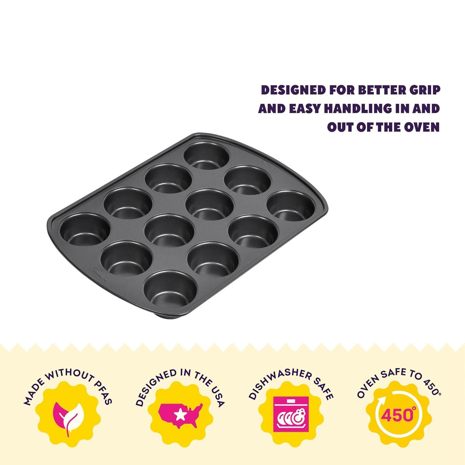 Wilton 191002982 Perfect Results Nonstick 12-Cup Muffin Pan