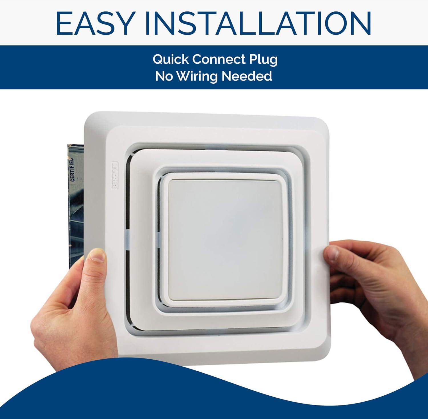 Broan-NuTone Broan FG600S LED Lighted Grille Upgrade for Bathroom Ventilation Fans, Easy Installation for DIY, White