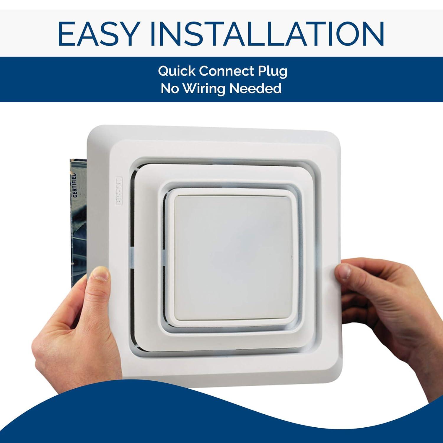 Broan-NuTone Broan FG600S LED Lighted Grille Upgrade for Bathroom Ventilation Fans, Easy Installation for DIY, White