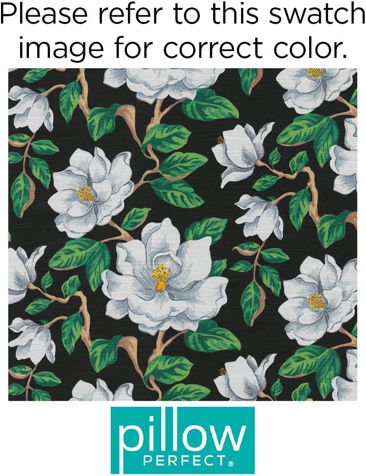 Magnolia Black and White Floral Outdoor Chair Cushion