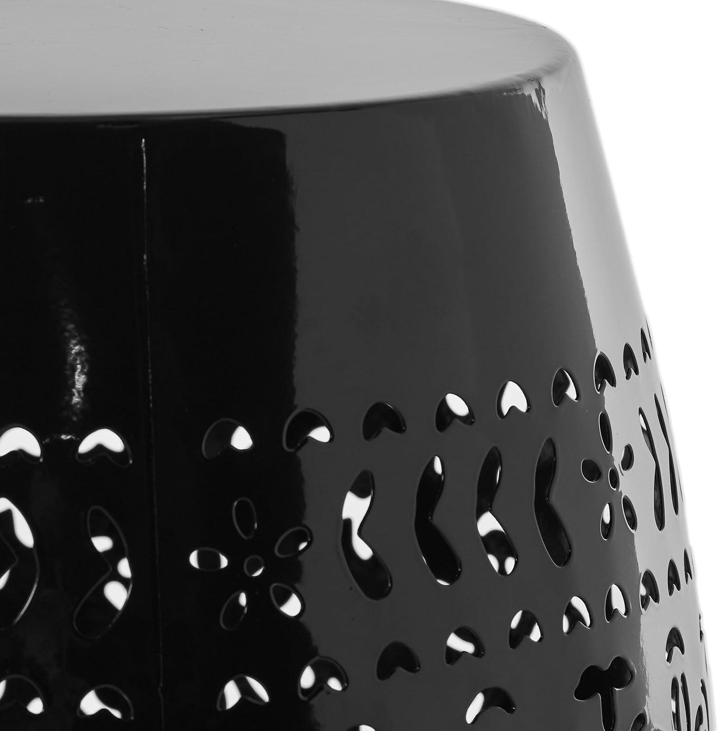 Christopher Knight Home Ruby Indoor/Outdoor Iron Lace Cut 12 Inch Side Table, Black