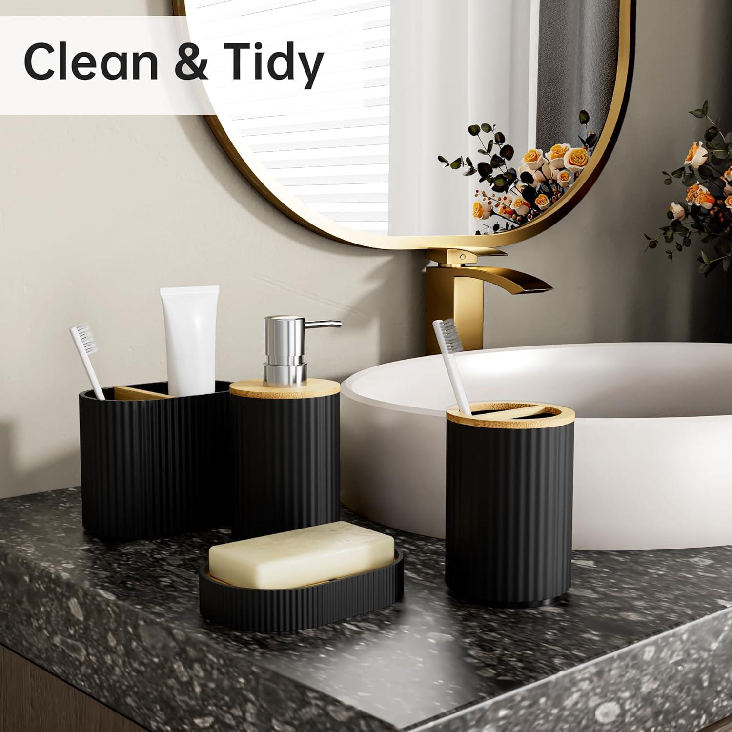 Home-Complete 6-Pc Bathroom Accessories Set, White
