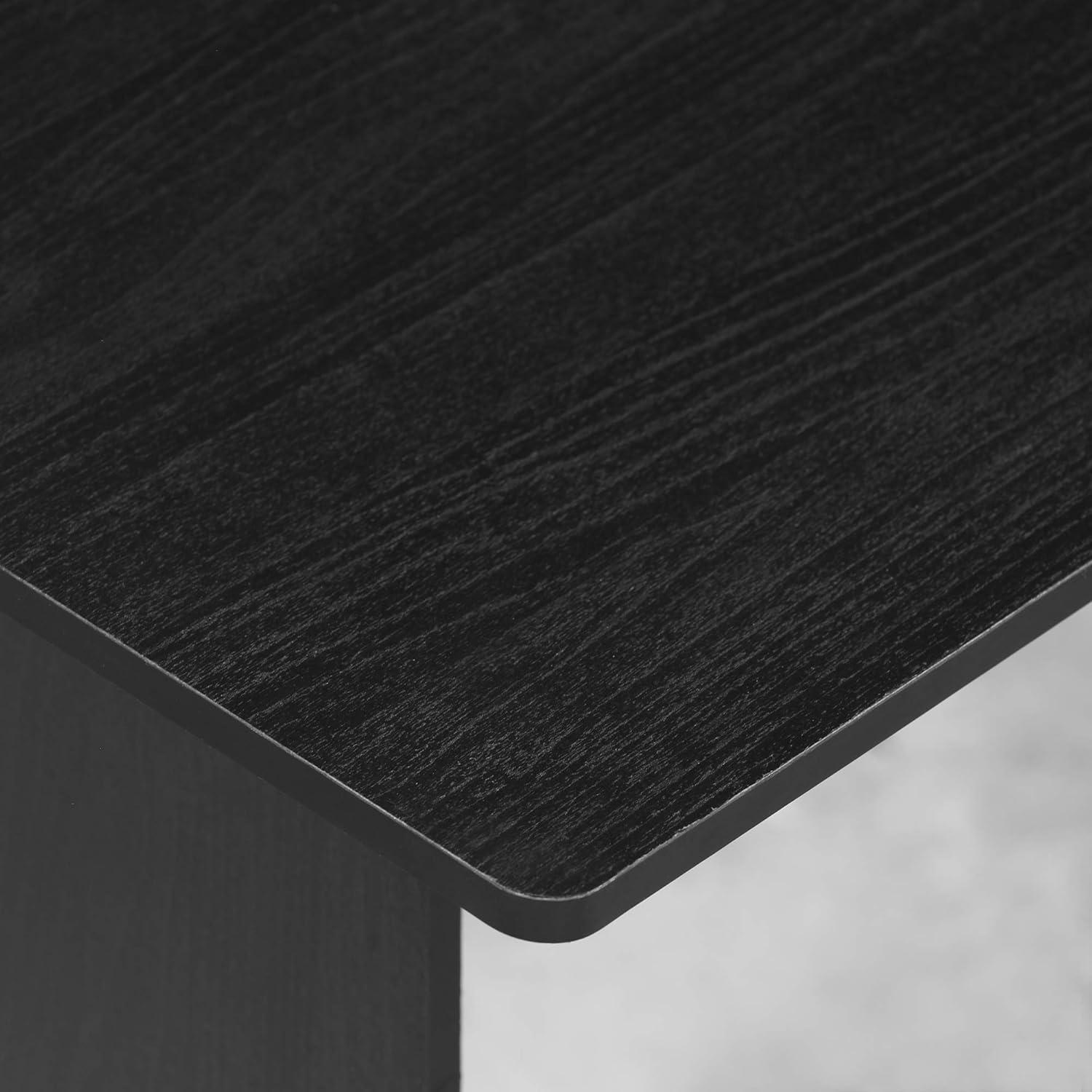 Furinno Modern Compact Computer Desk Writing Study Home Office Corner Desk with Storage Shelves,American/Black