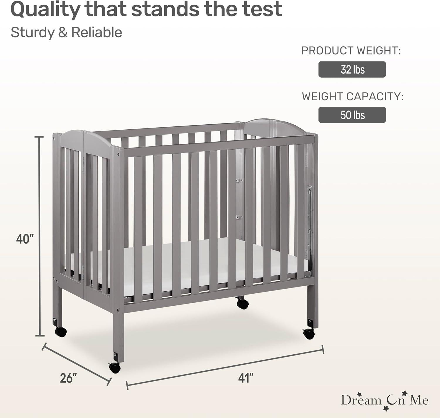 Dream On Me 2-in-1 Mini Convertible Portable Crib