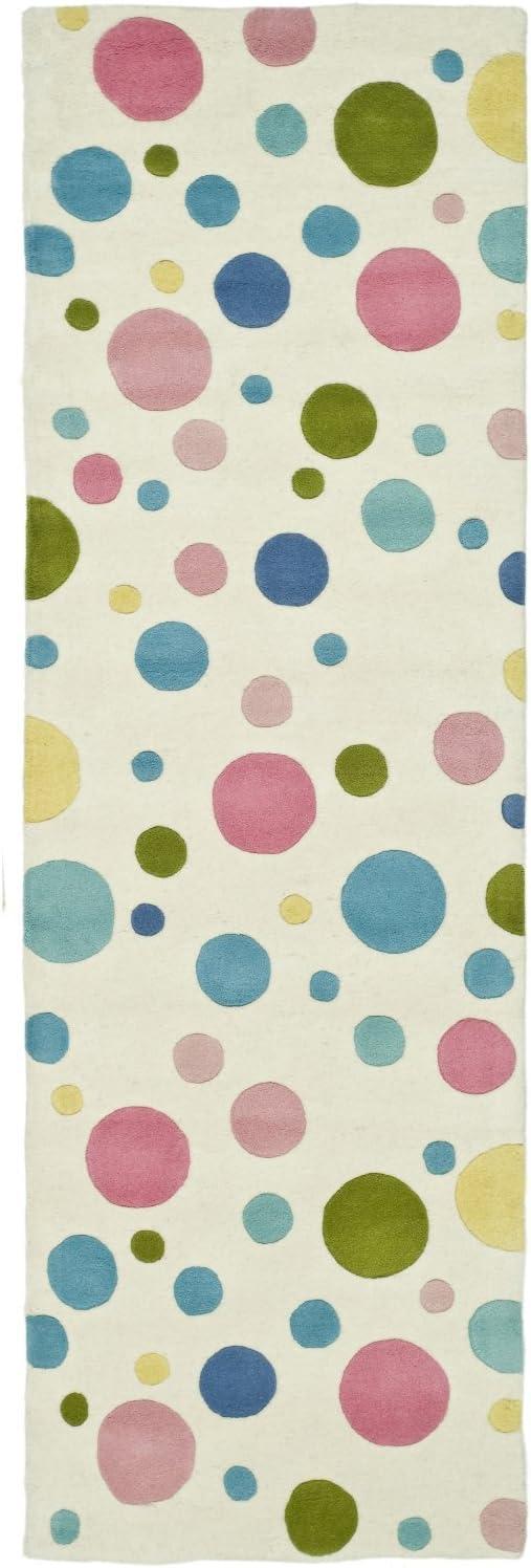 SAFAVIEH Soho Dots Polka Dots Wool Area Rug, Ivory/Multi, 2' x 3'