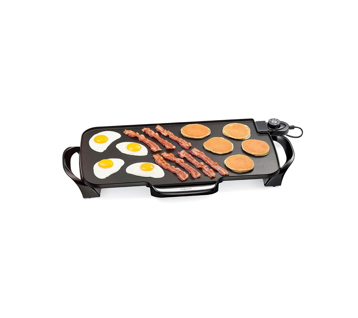 Presto 22 in Electric Griddle - Extra Large Cooking Surface, Non Stick, Fast & Even Heating