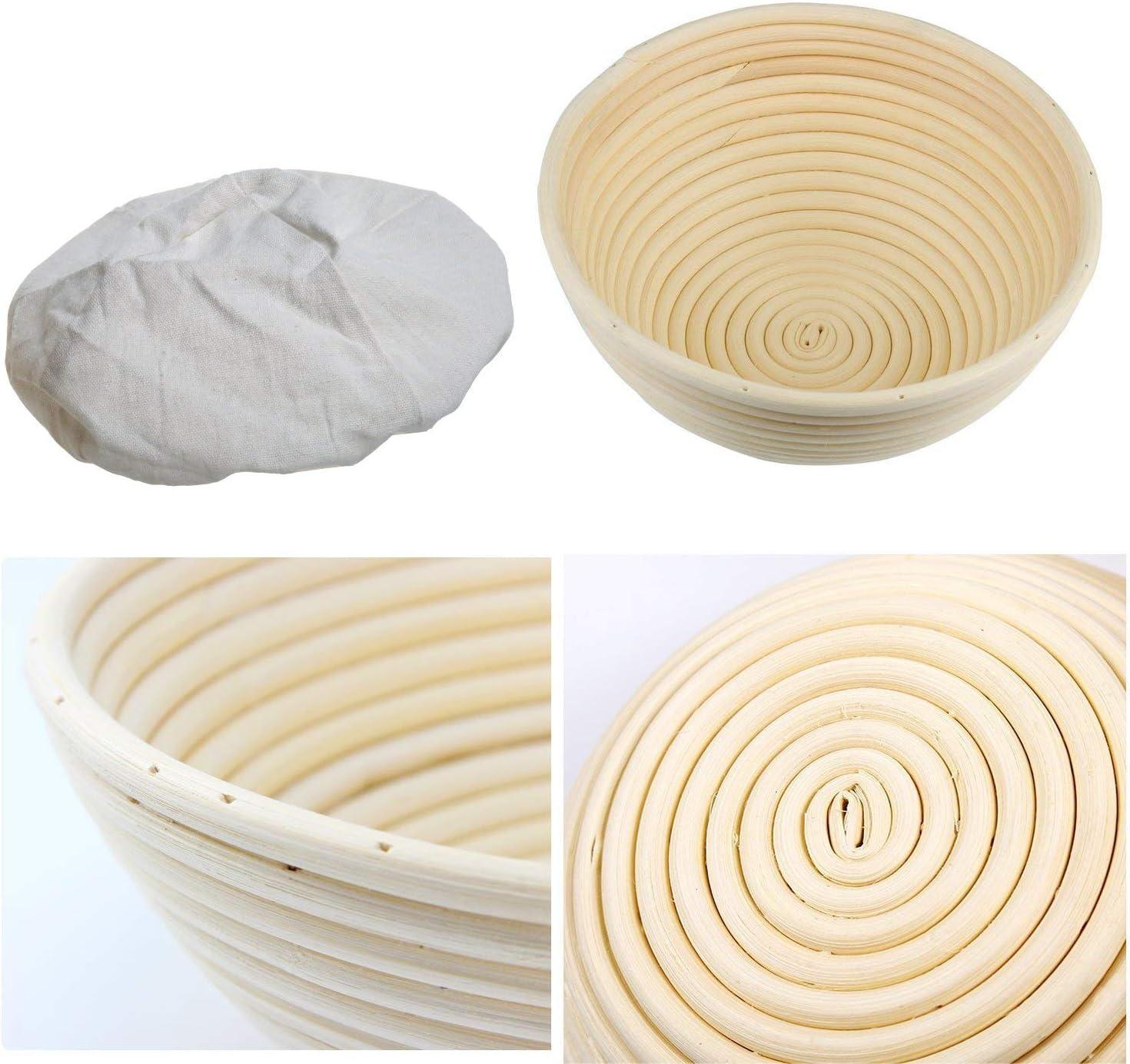 10 Inch Natural Rattan Bread Proofing Basket Set