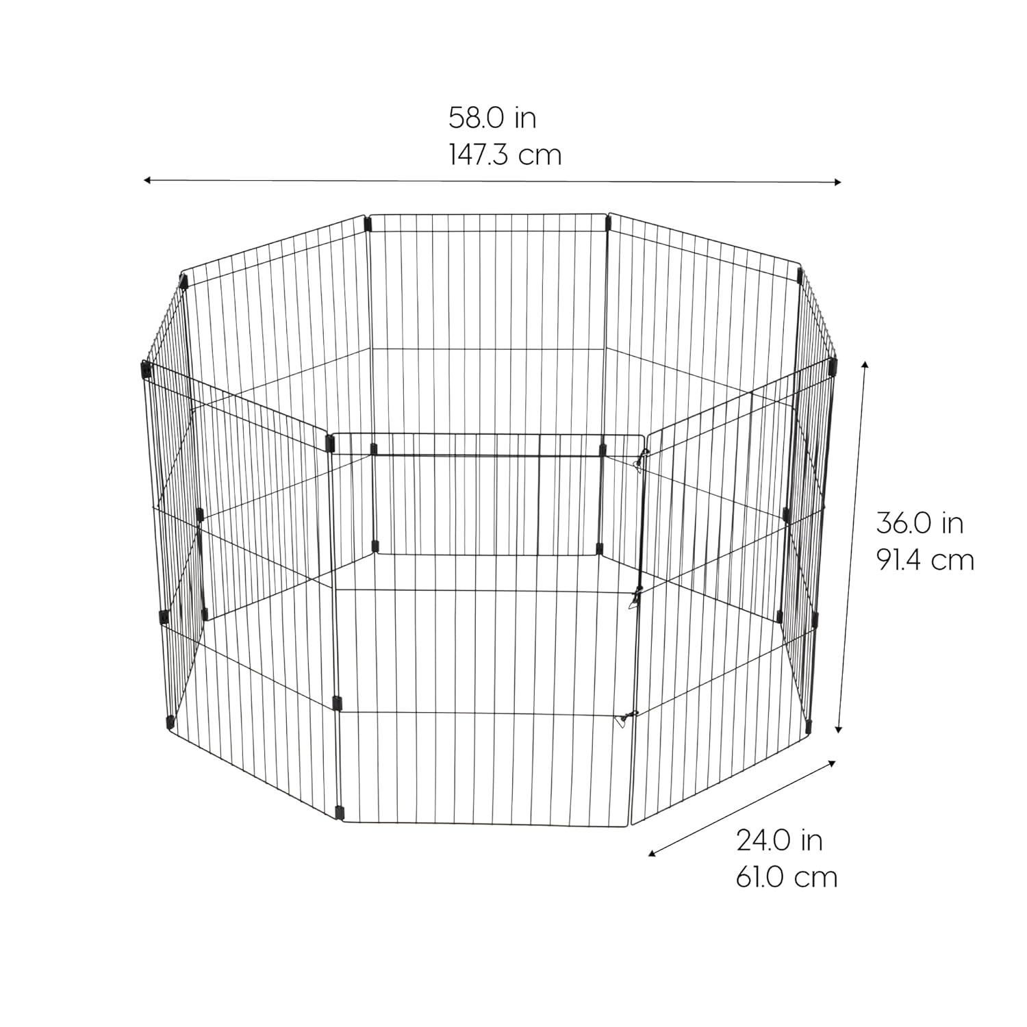 IRIS USA 36" Exercise 8 Panel Wire Metal Pet Playpen for Dog,Cat
