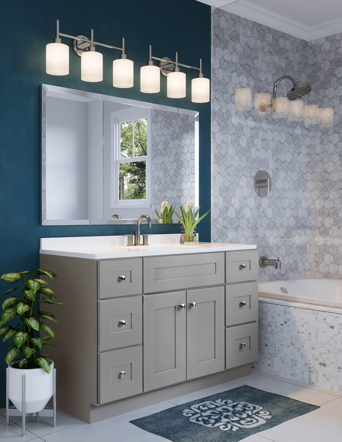 Design House Brookings 48 Inch Bathroom Vanity, Ready to Assemble, Solid Wood, Sherwin Williams – Design House, 599001-