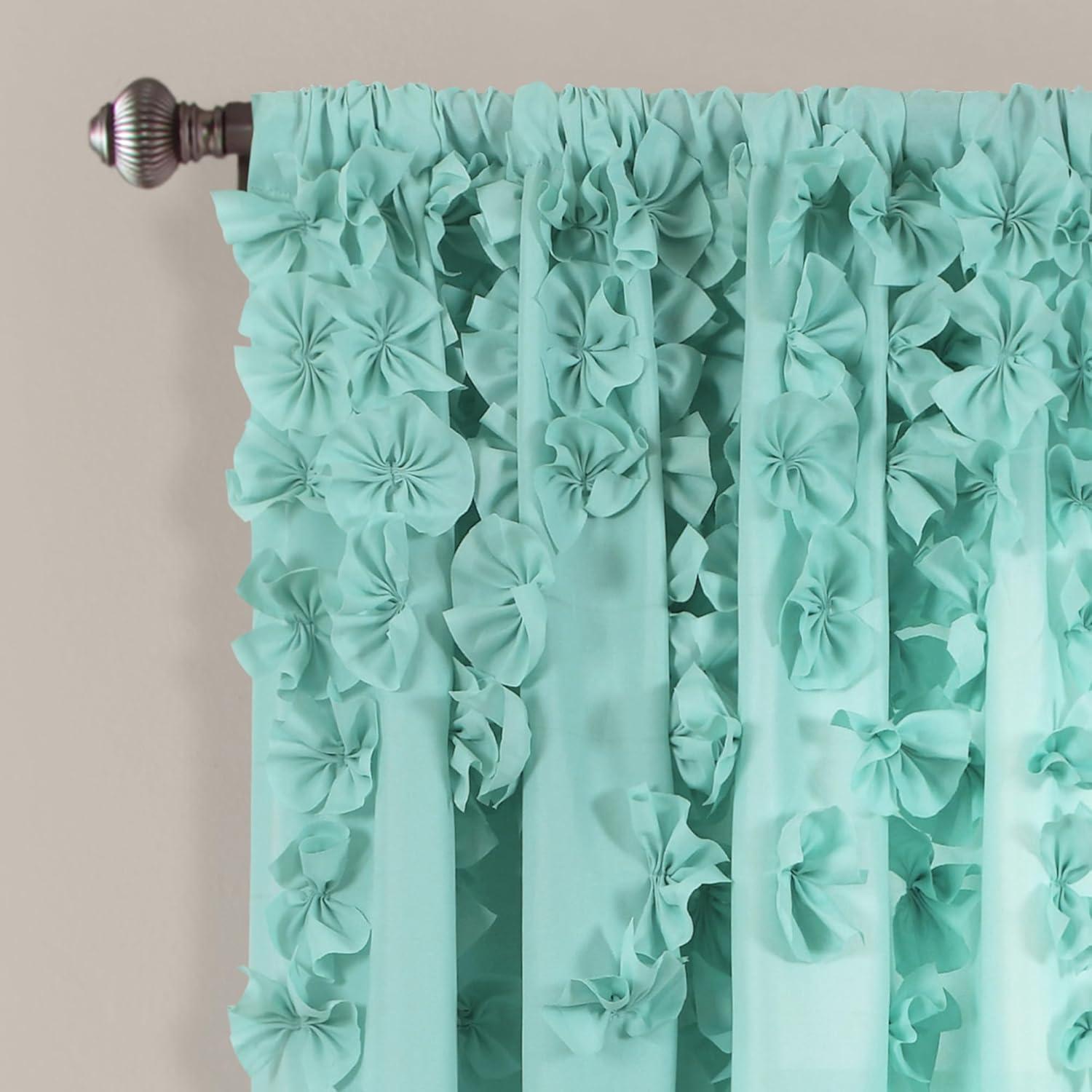 Lush Decor Riley Polyester Semi Sheer Curtain Single Panel
