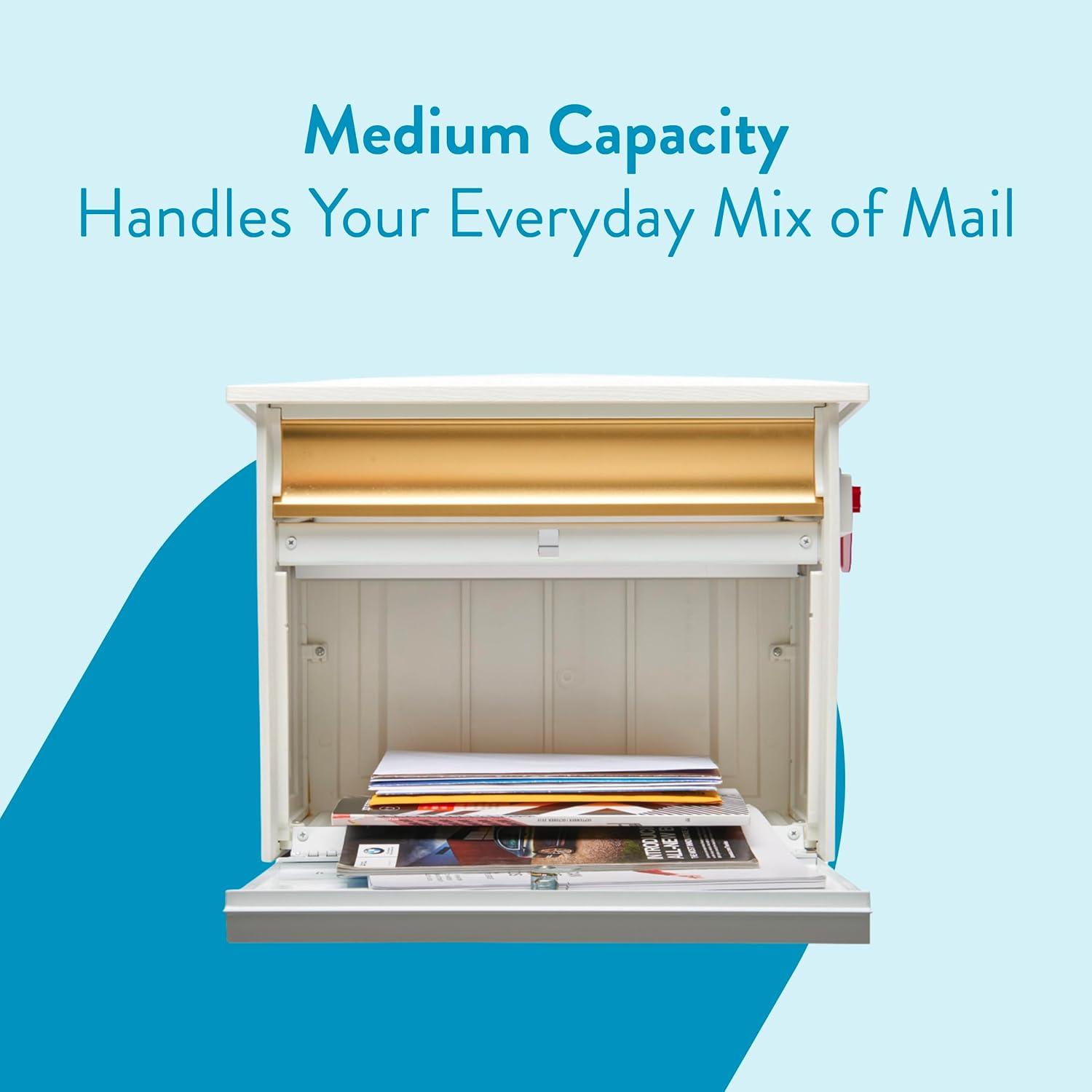 Architectural Mailboxes Mailsafe Locking, Plastic, Medium, Wall-Mount Mailbox in White