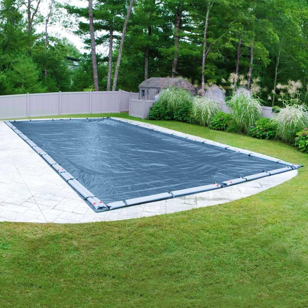 Heavy-Duty Blue Rectangular Winter Pool Cover for In-Ground Pools