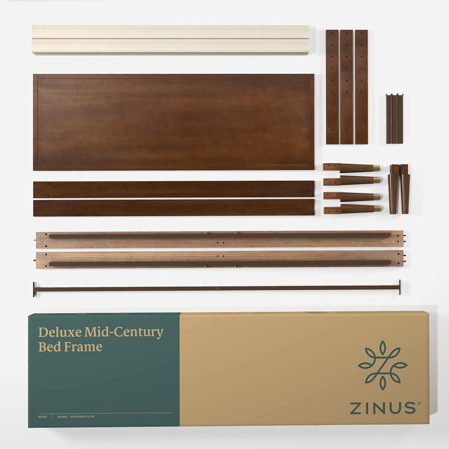 Zinus Raymond 38" Wood Platform Bed Frame with Adjustable Wood Headboard, King