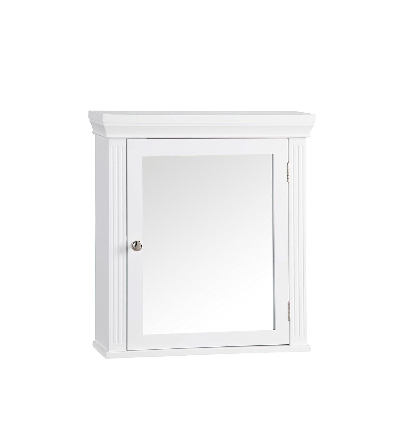 Chestnut Medicine Wall Cabinet White - Elegant Home Fashions: Teamson Home, Chrome Hardware, Adjustable Shelf