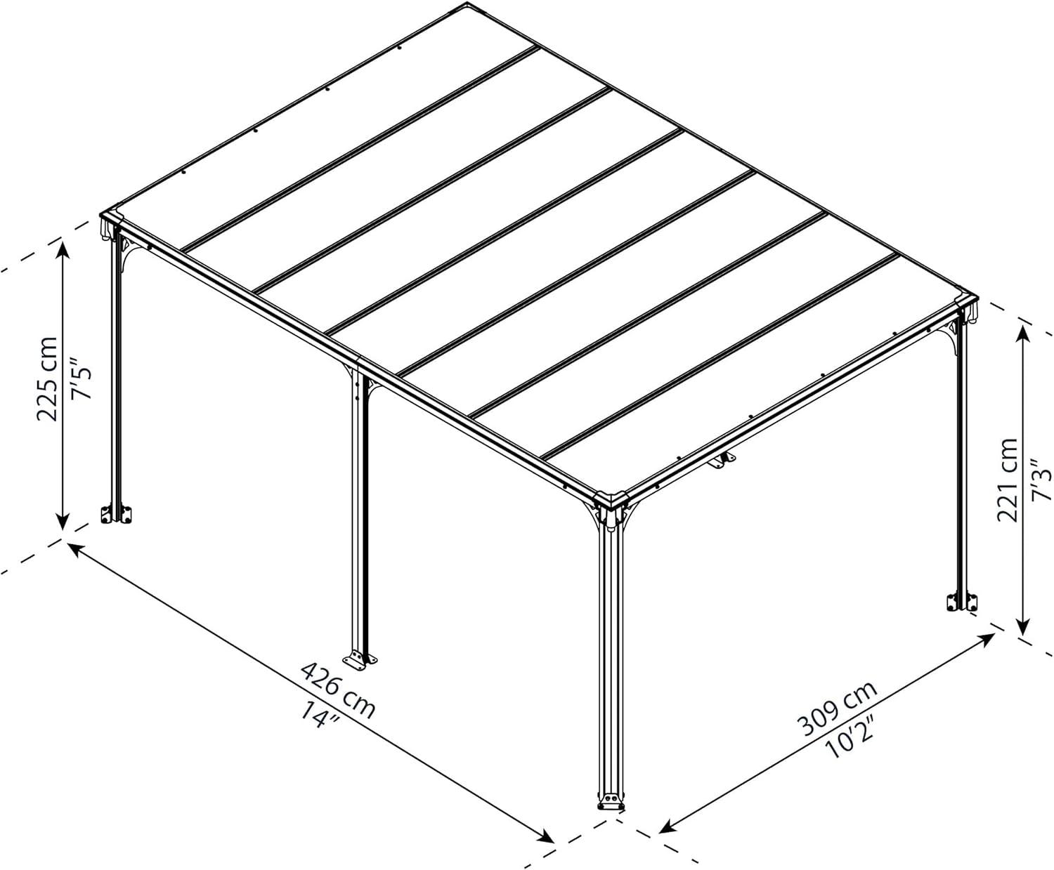 Canopia Canopia - Milano Aluminum Flat Top Gazebo with Polycarbonate Roof Panels – Durable Modern Outdoor Patio Shelter