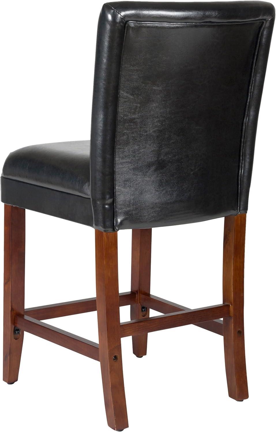 24" Faux Leather Luxury Counter Height Barstool - HomePop