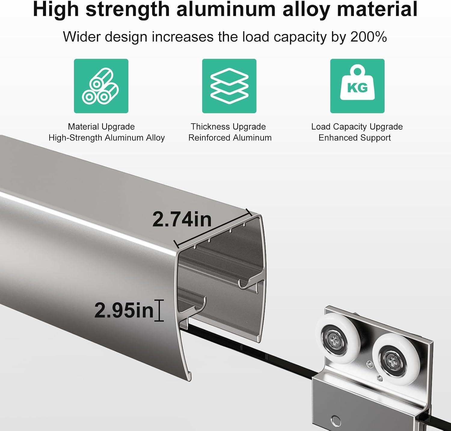 44-48"Wx72" H Semi-Frameless Double Sliding Shower Door,1/4"Thick SGCC Glass, Adjustable Width
