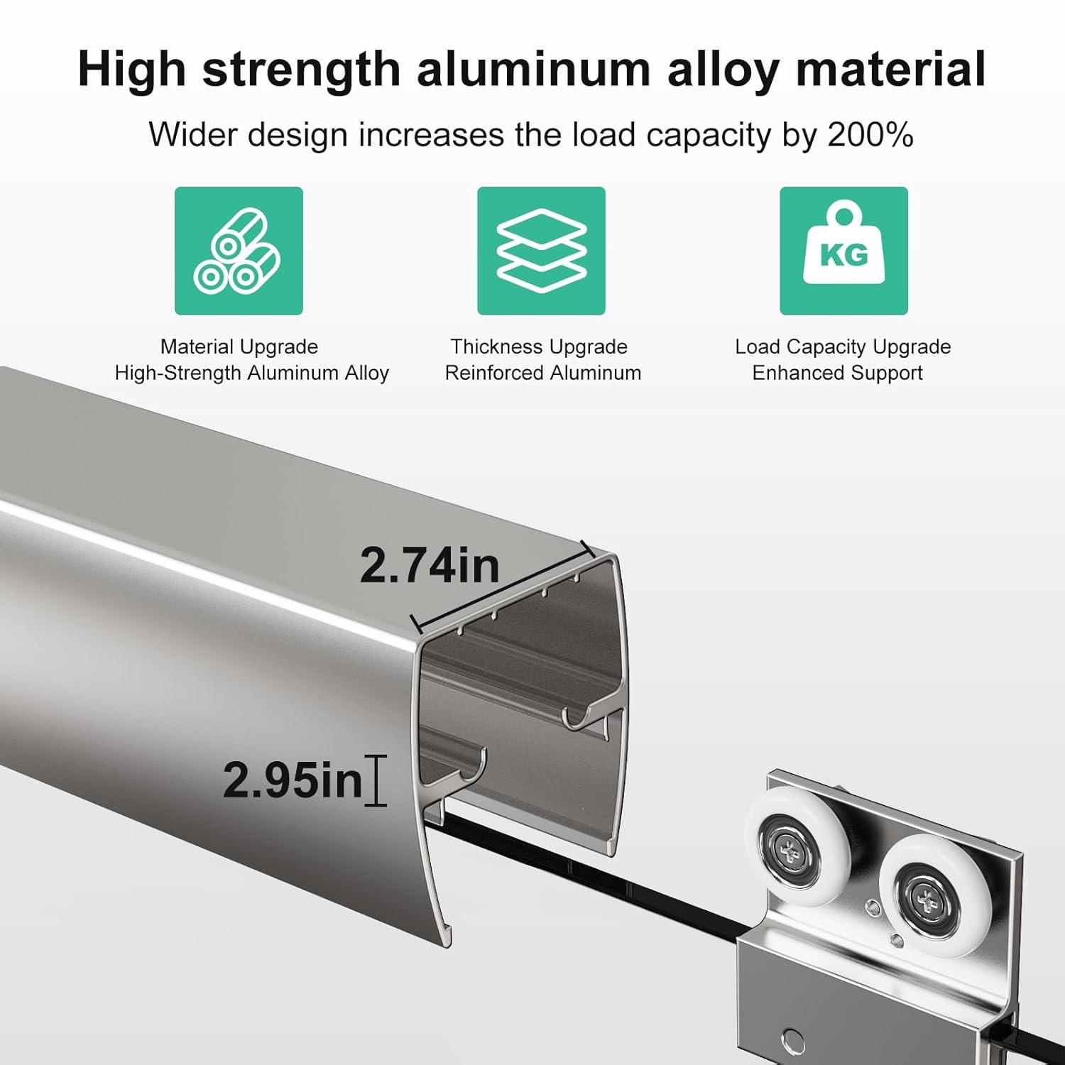 44-48"Wx72" H Semi-Frameless Double Sliding Shower Door,1/4"Thick SGCC Glass, Adjustable Width
