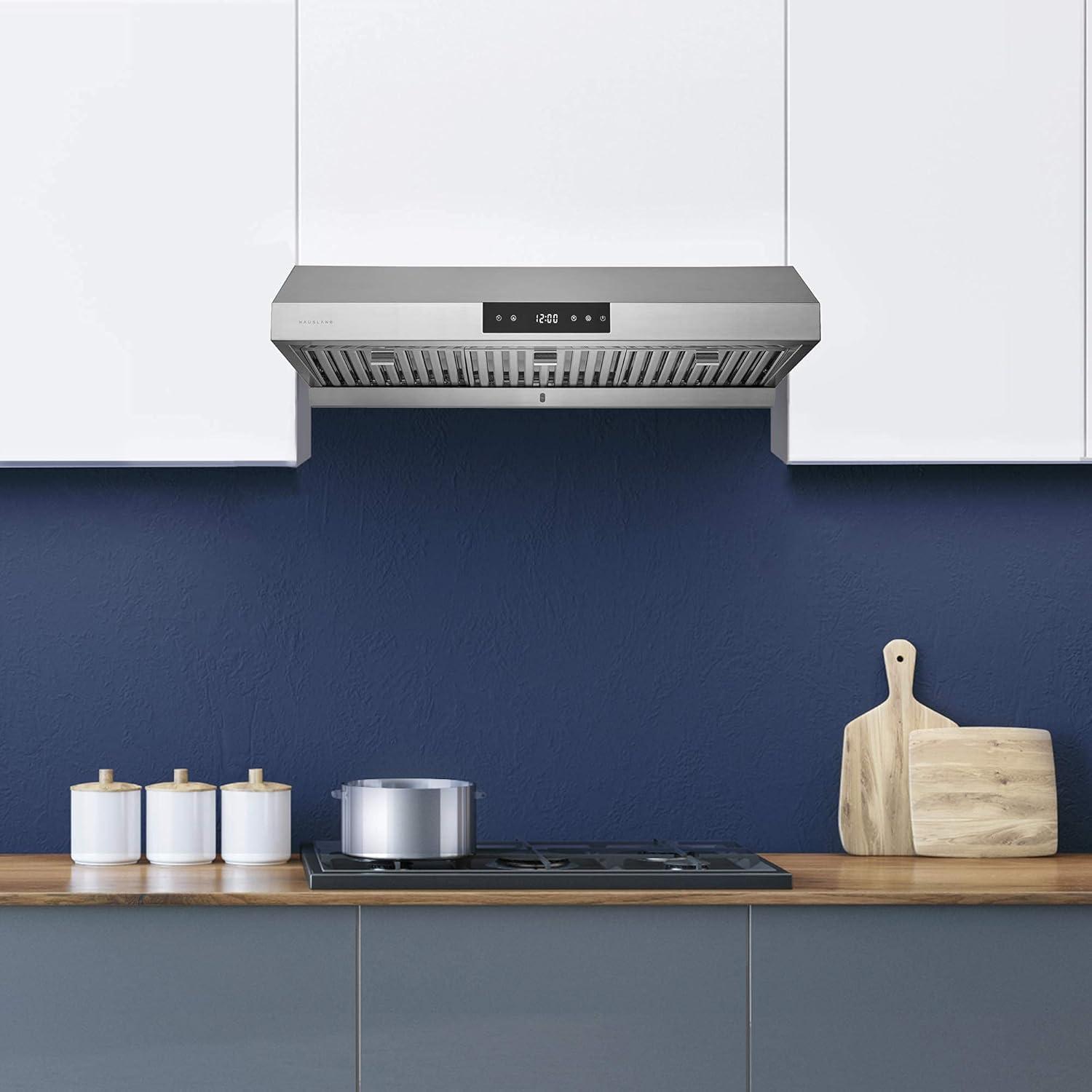 Hauslane Hauslane Range Hood 30 Inch - Under Cabinet Range Hood 30" Stainless Steel Kitchen Hood, Vent Hood 30 Inches, Stove Vent Hood for Kitchen, Vent Hoods 30 Inch with LED - Chef Series PS18 XJ-TLKX-SFBU