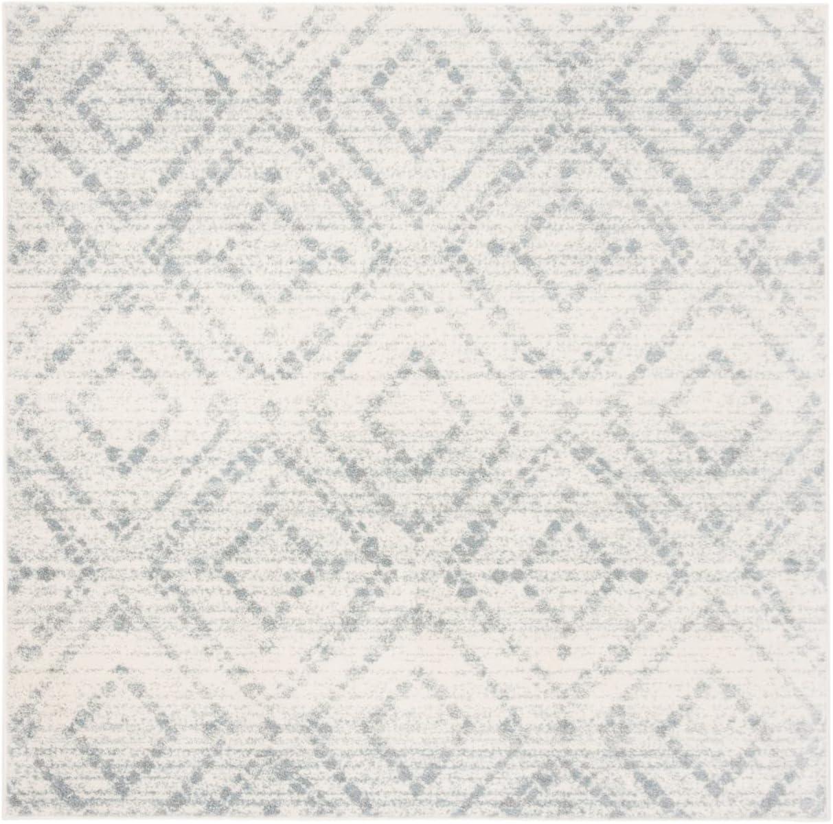 SAFAVIEH Adirondack Lecia Geometric Area Rug, Ivory/Light Blue, 12' x 12' Square