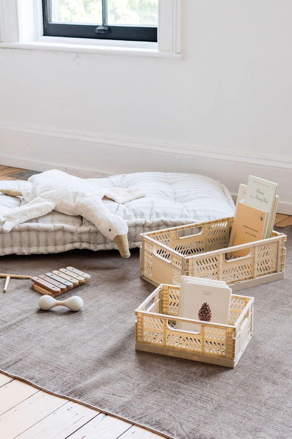 3 Sprouts 3 Sprouts - Recycled Plastic Crates - Pack of 2 - Sand