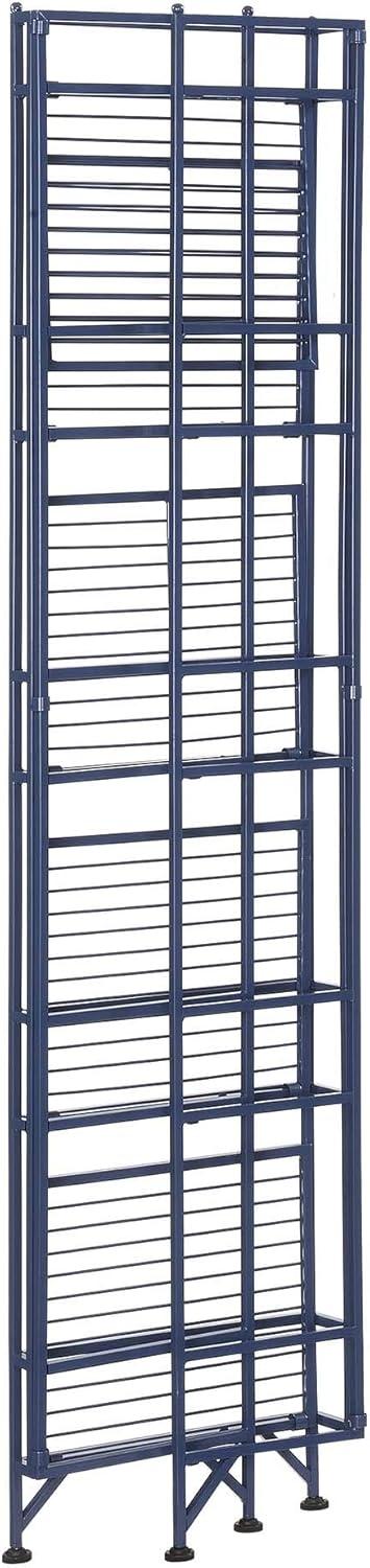 Convenience Concepts Xtra Storage 5 Tier Folding Metal Shelf, Cobalt Blue