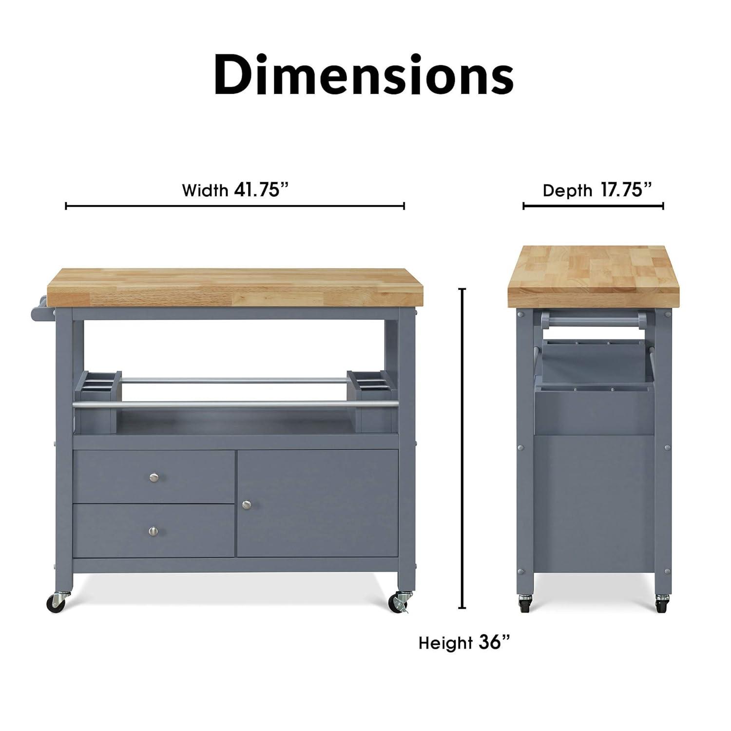 ClickDecor Gerolakkos ClickDecor Anson Kitchen Island Bar Cart with Storage