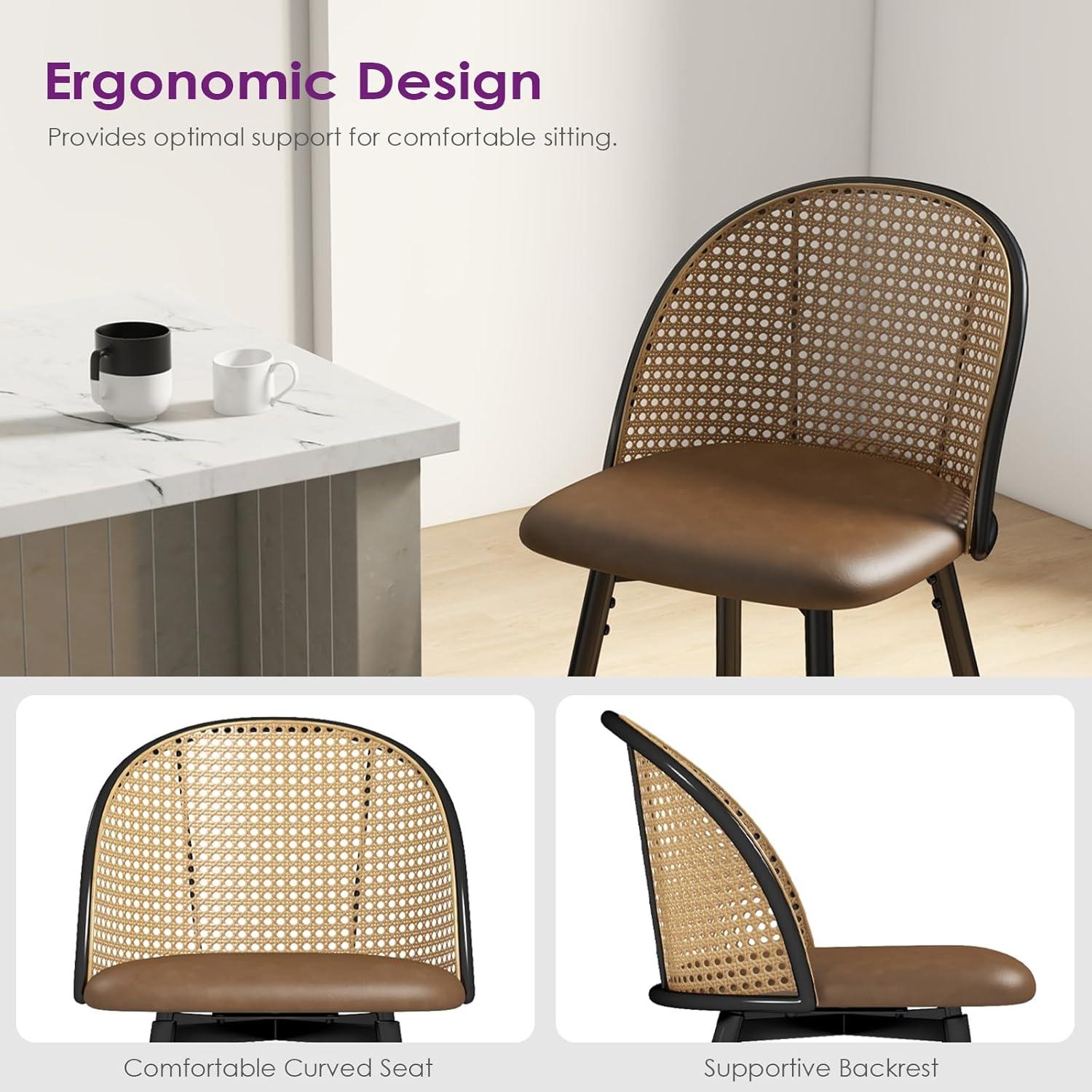 Bayou Breeze Upholstered Swivel Bar & Counter Stool (Set Of 2)