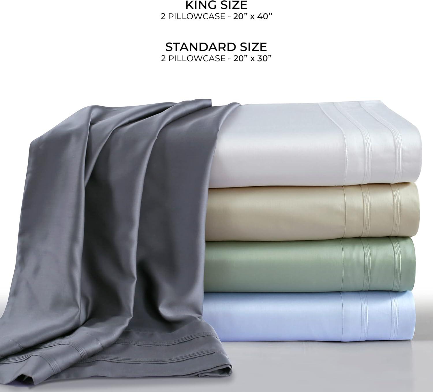 Rayon from Bamboo Solid Pillowcase Pair 300 Thread Count - Tribeca Living