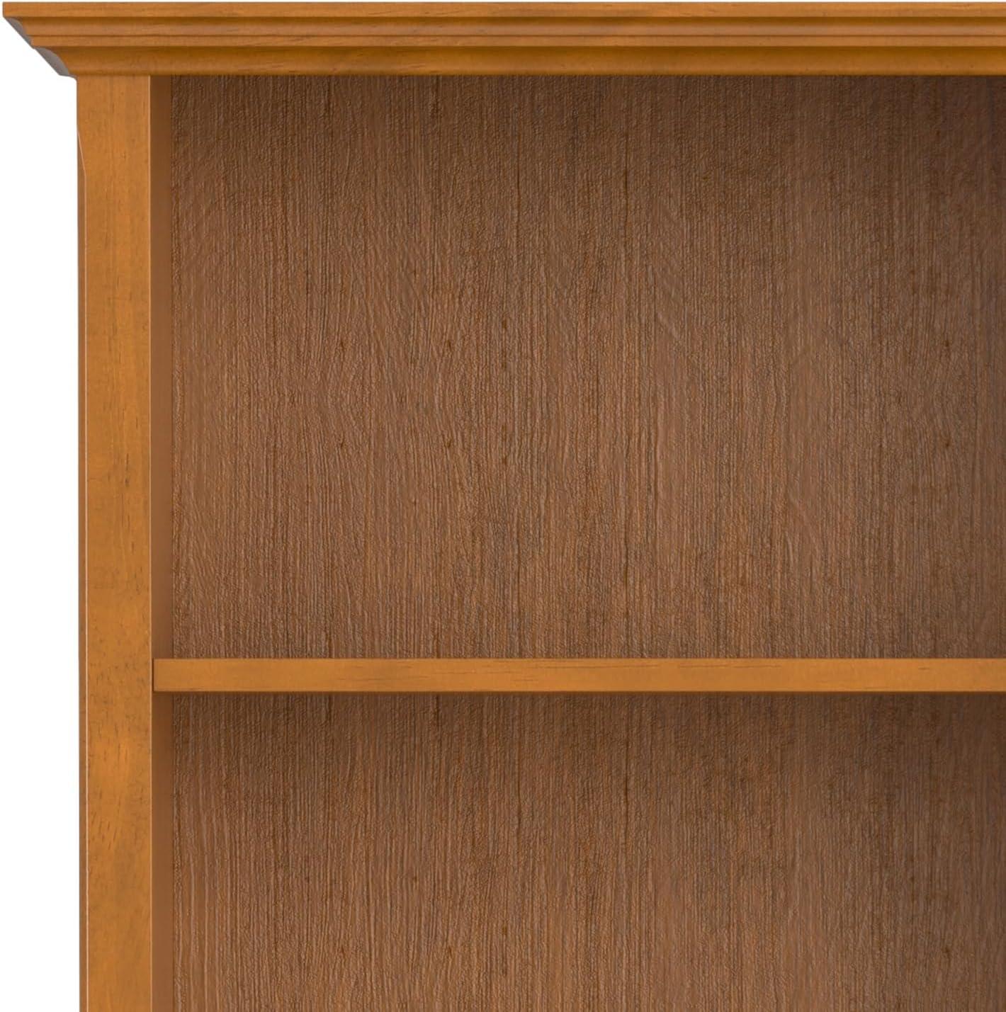 Amherst Adjustable 5-Shelf Solid Pine Bookcase in Light Golden Brown