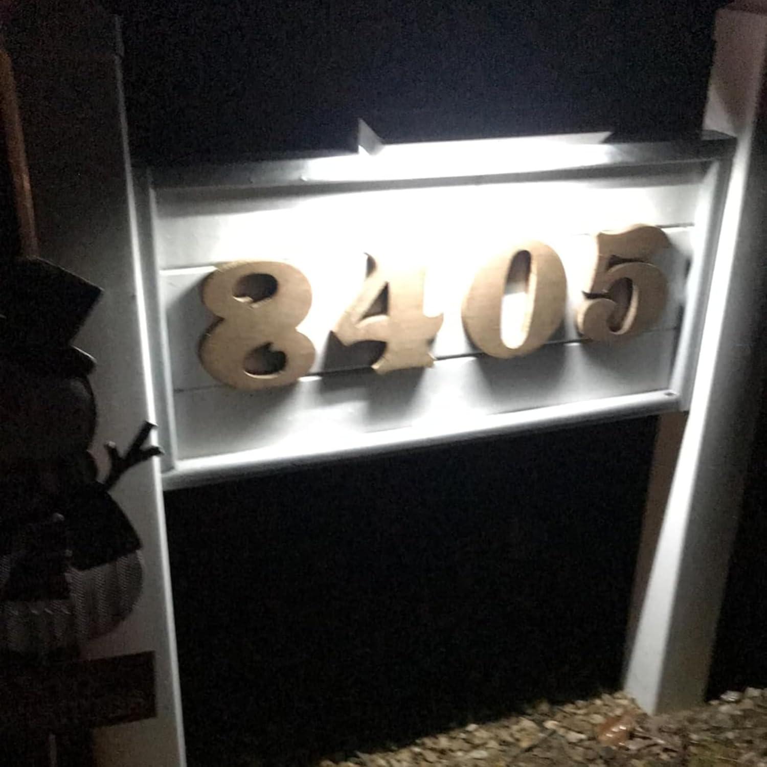 Warm White LED Solar Powered Outdoor Address Light