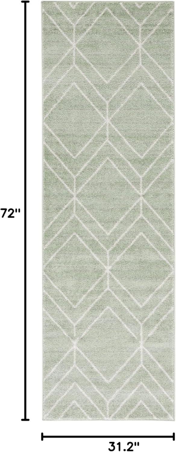 SAFAVIEH Adirondack Caitriona Geometric Area Rug, Sage/Ivory, 5'1" x 7'6"