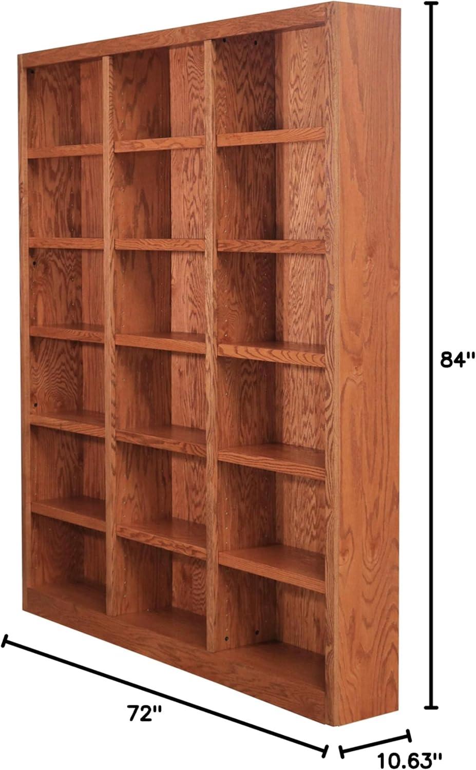 Winston Porter Aliette Triple Wide Wood Bookcase, 18 Bookshelf, 84 inch Tall Storage and Display Bookshelf for Home Office and Living Room