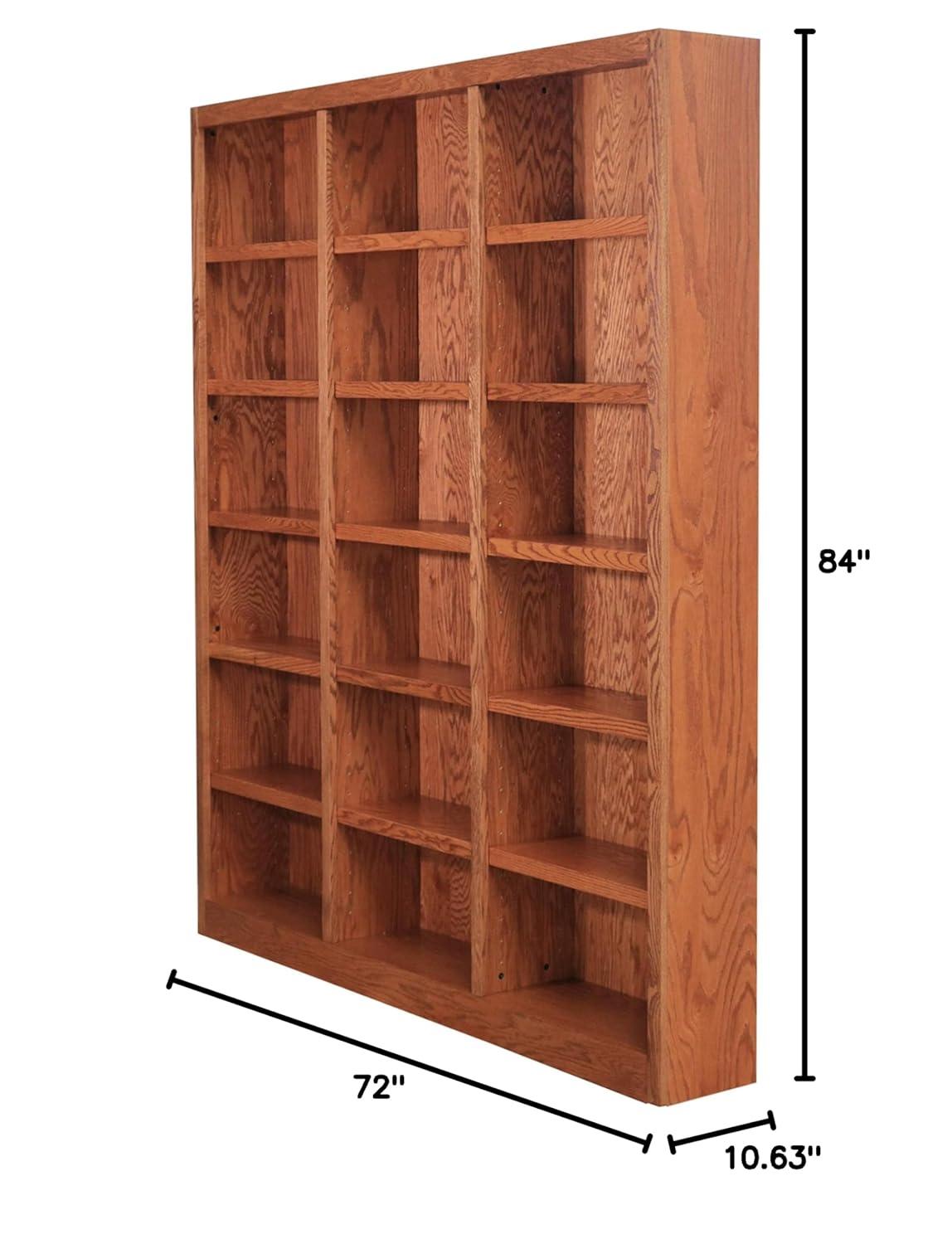 Winston Porter Aliette Triple Wide Wood Bookcase, 18 Bookshelf, 84 inch Tall Storage and Display Bookshelf for Home Office and Living Room