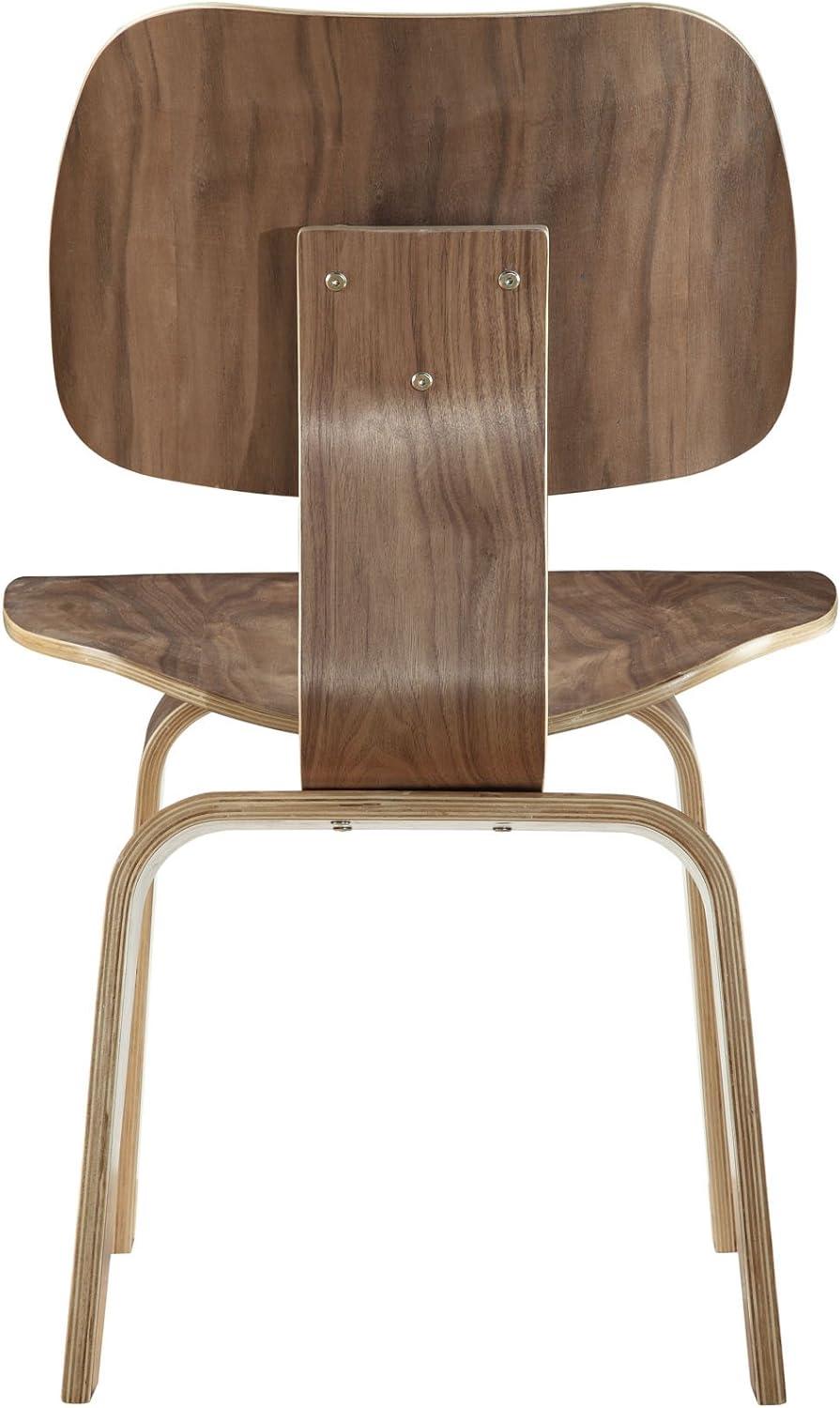 Low Profile Walnut Wood Side Chair with Natural Design