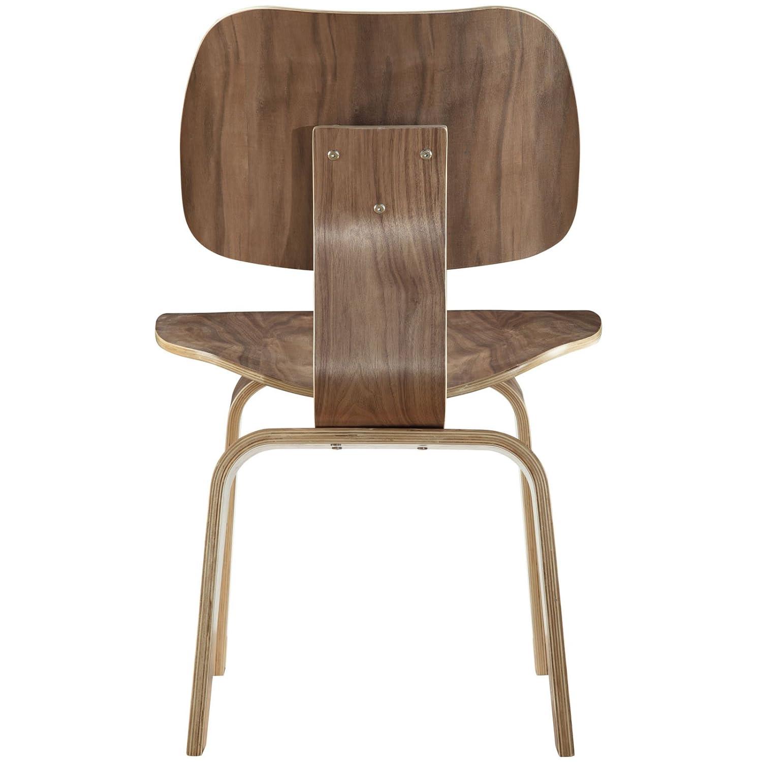 Low Profile Walnut Wood Side Chair with Natural Design