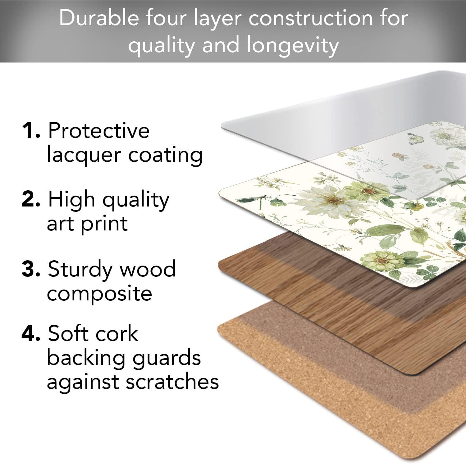 Plastic / Acrylic Floral Rectangle Placemat