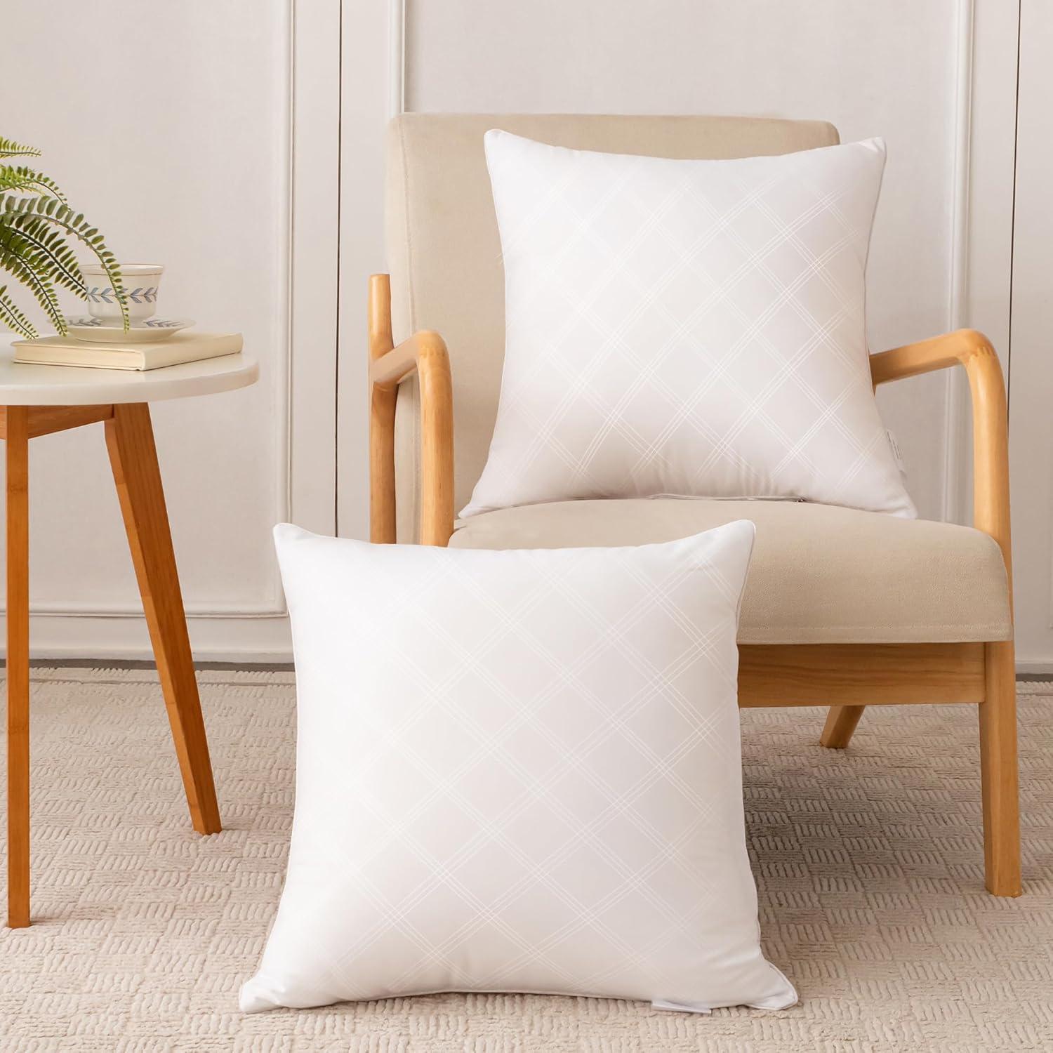 White Square Down Alternative Throw Pillow Inserts, 16 x 16, Set of 2